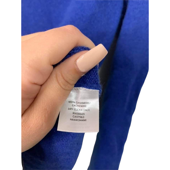 HALOGEN Crew Neck‎ Cashmere Sweater in Blue Surf XS NEW - Picture 5 of 6